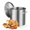 53 QT Commercial Stainless Steel Stock Pot for Boiling Steaming Frying and Cooking Large Meals